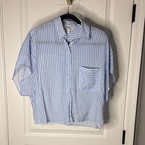 Elegant Blue Striped Blouse